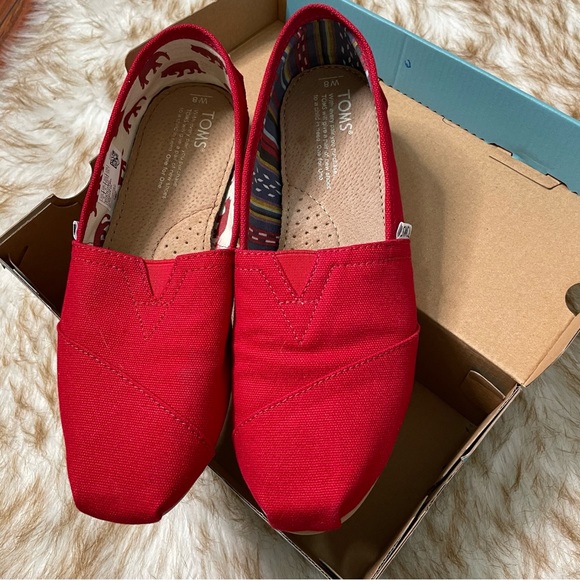 TOMS Alpargata red canvas slip on - Picture 8 of 10